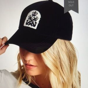 Vince Camuto Blue Velvet Crest Baseball Cap NWT